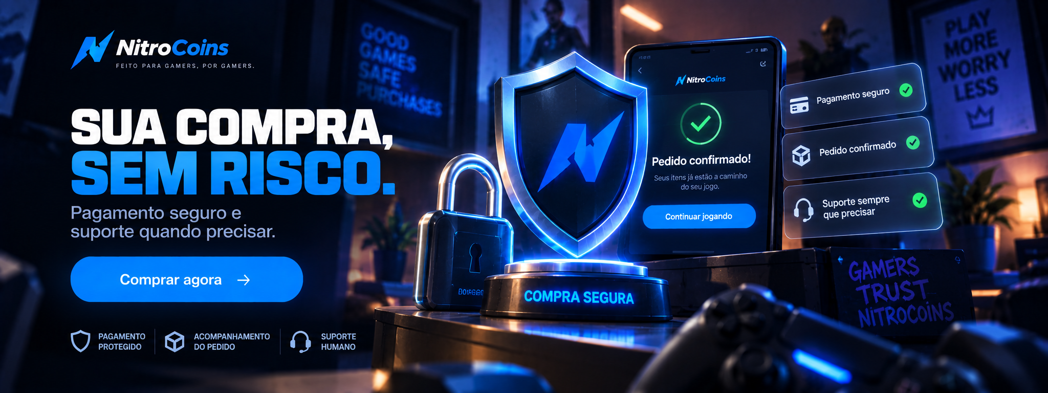 Recarregue Robux, V-Bucks, Diamantes e mais